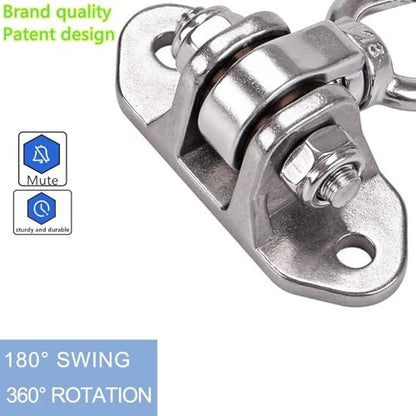 Heavy Duty Swing Hanger Stainless Steel 304 Antirust,1200 lb Capacity 360° Silent Rotation, Playground Porch Swing Set Indoor Outdoor, Patent Design - size: 3.5"