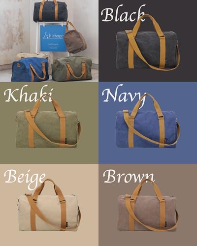 Duffle Bag for Travel, Gym Bags for Men, Weekender Bags for Women, Carry On Bag with Luggage Sleeve, Canvas Bag with Shoulder Strap (Brown) - color: Brown