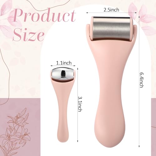 Tondiamo 2 Pcs Muscle Roller Portable Small Silicone Massager Roller Deep Tissue Muscle Massage Stick Cellulite Remover Scar Tissue Massager for Relief Face Neck Arm Back Leg(Pink,Metal) - color: Pink, style: Metal