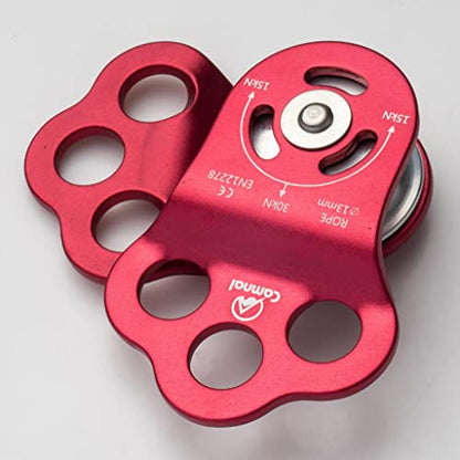 Triple Attachment System Climbing Pulley, 30KN Aluminum Alloy for 13mm Rope, Rock Climbing, Hauling and Rigging