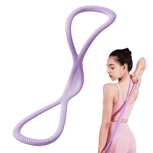 Figure 8 Resistance Bands for Women,Exercise Bands with Non-Slip Handles for Shoulder,Back & Arm Workout - Home Gym,Yoga & Physical Therapy - Toning,Posture Correction (15lbs/25lbs/35lbs) - color: Purple/25LB