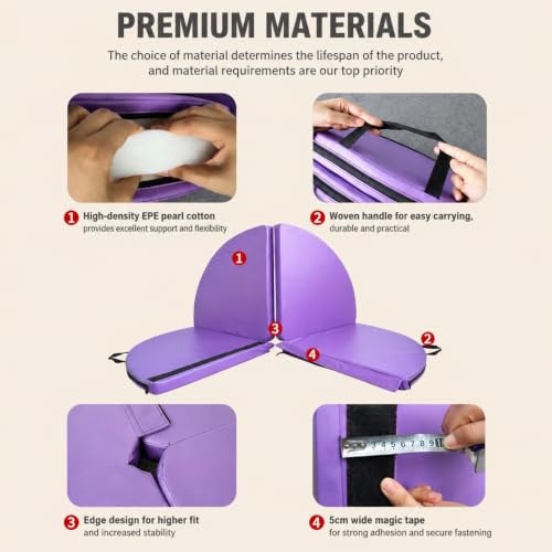 Folding Portable Pole Dance Crash Pad, Safety Mat Portable Safety Round Dancing Cushion, Suitable for Beginners Fitness Gymnastics Striptease - size: 150*3cm/59.1*1.2in