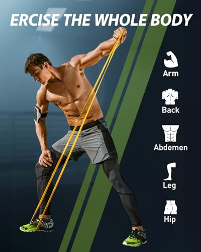 AugKnot Resistance Bands for Working Out: 5-Levels Silicone Exercise Bands Set - 3X Tear-Resistant Pull Up Assistance, Odorless Anti-Slip for Men Women Home Gym