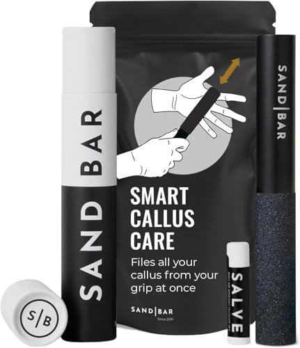 SandBar Callus Remover File for Hands - Durable Aluminum Tool for Callus Care and Dead Skin Removal - Includes Nourishing Salve - Ideal for Athletes, Climbers, and Gym Enthusiasts - style: Flat Black