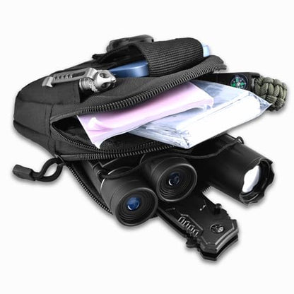 TRIWONDER Tactical Phone Pouch Molle, Smartphone Holster Bag EDC Utility Cellphone Lock Card Holder Organizer Fit for Waist Belt Case - color: 04 Black