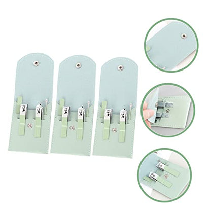 GALPADA 3Set Portable Nail Clipper Set with Lightweight Travel Bag Professional Manicure Tools for Home Travel Camping Ergonomic Design for Easy Nail Care