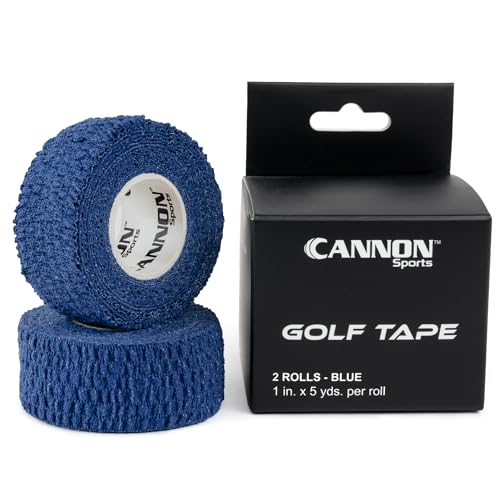 Cannon Sports 2 Pack Golfers Tape for Fingers and Hands | 1” x 5 Yards All Weather Blister Protection Non-Sticky Tape (Blue, 2 Pack) - color: Blue