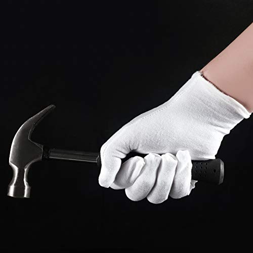 3 Pairs White Cotton Gloves for Dry Hands Eczema SPA Moisturizing - Work Glove Liners for Serving Costume Inspection - color: 3 Pairs