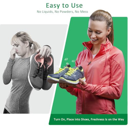 Shoe Deodorizer Rechargeable Ozone Tech Eliminates Odors in All Footwear, Auto Shut-Off Durable Freshener - color: Black