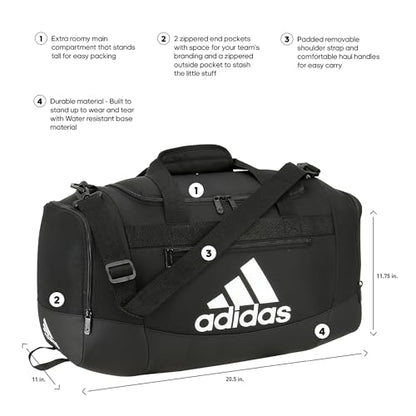 adidas Unisex Defender 4.0 Gym Duffel Bag for Men and Women - color: Black/White, style: Small (38l)