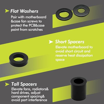 Universal TV Mounting Hardware Kit, 72PCS TV Mount Screws with M4 M5 M6 M8, Washers & Spacers for Most TVs and TV Wall Mount Brackets, Carbon Steel Assorted Mounting Screws Set