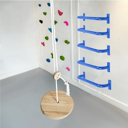 ESPETS 17 Inch Set of 6 Glossy Blue Steel Playground Handles | Playset Accessories Handles, Swingset Grab Bars, Weather-resistence Monkey Bars for Jungle Gym, Playhouse, Climbing Frame - color: Blue