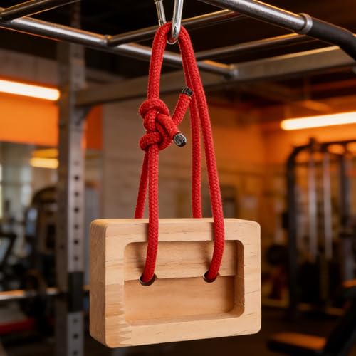 2Pcs Wooden Hangboard Rock Climbing - Hang Board for Climbing | Fingerboard | Arm Workout & Pull-Up Training | Bouldering Present Khaki - color: Khaki