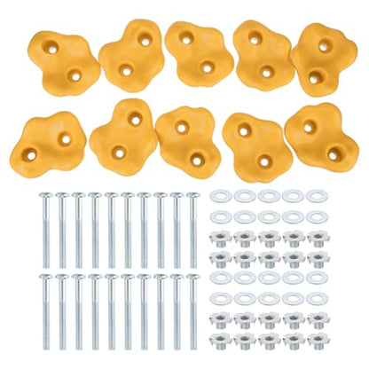 PATIKIL Rock Climbing Holds, Climbing Rock Wall Grips Play Set - color: Yellow, size: B-Large