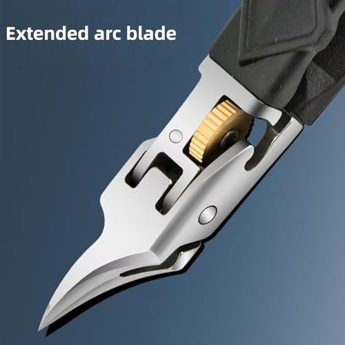 Black Anti-Slip Grip Gear Lock Nail Clipper Set with Ultra-Sharp Tips for Precise Access to Nail GRO,Gear Lock Nail Clipper Set,Eagle Beak Angled Nail Clippers 3-Piece Set (B) - color: B