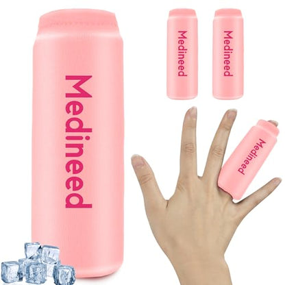 2PCS Finger Sleeves Gel Ice Pack, Lasting Cold Compress Freeze Sleeve, Reusable Finger Brace Ice Packs for Injuries, Arthritis, Tendonitis, Gout, Sprains, Middle Protectors (Pink) - color: Pink
