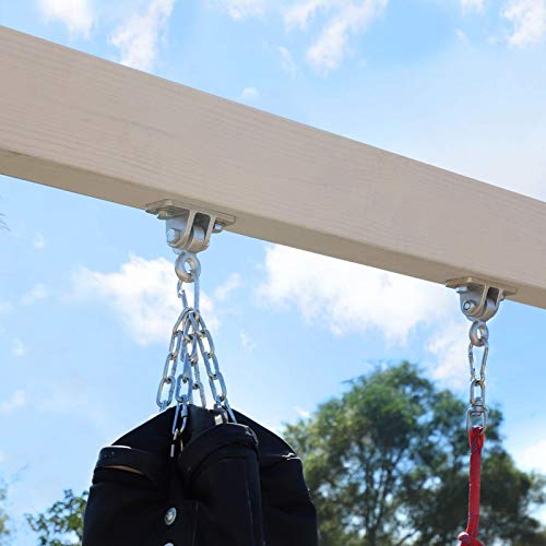 BETOOLL Swing Hangers Heavy Duty Wooden Swing Set Accessories with Screws and Locking Snap Hooks 10000 lb Capacity Set of 8 - color: Silver 8pcs