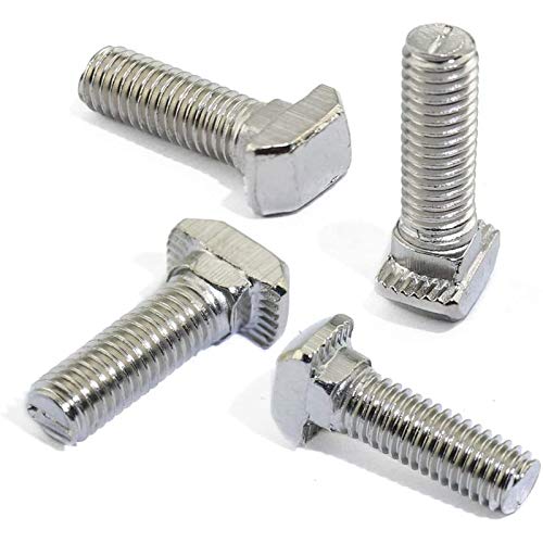 20 Pcs M8 x 20mm Thread T Slot Drop-in Bolt T-Bolt Hammer Head Bolt T Screw Stud for 4040 Series Standard 8mm T-Slot Aluminum Extrusion Profile (4040 Series) - size: 40-M8x20mm
