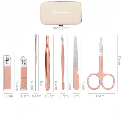 Manicure Set,Nail Clipper Set Personal Care Manicure Pedicure Set Portable Travel Grooming Kit for Women Men Family Friends Wife (Green) (Pink) - color: Pink