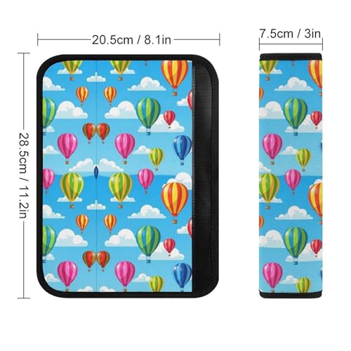 2 Pack Cartoon Hot Air Balloon Cloud Print Car Seat Belt Pad Universal Soft and Comfortable Harness Pads Strap for Adult Use, Most Cars, Easy Install (No Tool) - color: Pattern 922