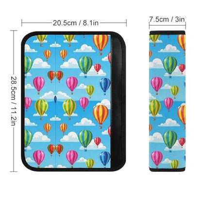2 Pack Cartoon Hot Air Balloon Cloud Print Car Seat Belt Pad Universal Soft and Comfortable Harness Pads Strap for Adult Use, Most Cars, Easy Install (No Tool) - color: Pattern 922