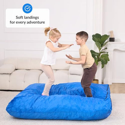 Crash Pad for Kids Sensory | Big 5Ft x 5Ft, 3Ft x 4Ft, 3Ft x 3Ft Or 2Ft x 2Ft | Autism Sensory Crash Mat for Jumping Play | Crashpad | Soft Foam Landing Pad | Giant Mat Pillow | Climbing, Gymnastics - size: Big