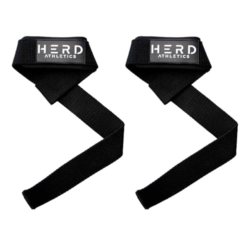 Lifting Wrist Straps – 23" Length x 1.5" Width – Padded Neoprene Cotton Straps for Weightlifting, Powerlifting, Functional Training, Strength Training & Deadlifts – Heavy Duty Grip Support - color: Black/White