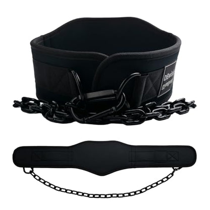12 mm Thick Heavy Duty Dip Belt with 36 IN Steel Chain, 35" Weighted Pull Up Belt for Added Weight Training, Chin Ups, Pull Ups, Tricep Dips And More - color: Black