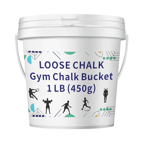 1 LB Loose Gym Chalk Bucket - Premium Powder Chalk with Empty Chalk Bag & Spoon, Multi-Purpose for Weightlifting, Gymnastics, and Workouts