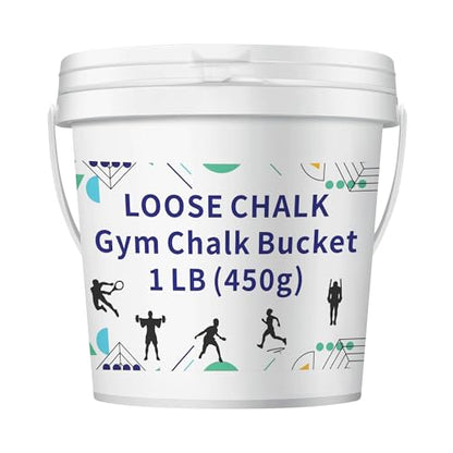 1 LB Loose Gym Chalk Bucket - Premium Powder Chalk with Empty Chalk Bag & Spoon, Multi-Purpose for Weightlifting, Gymnastics, and Workouts
