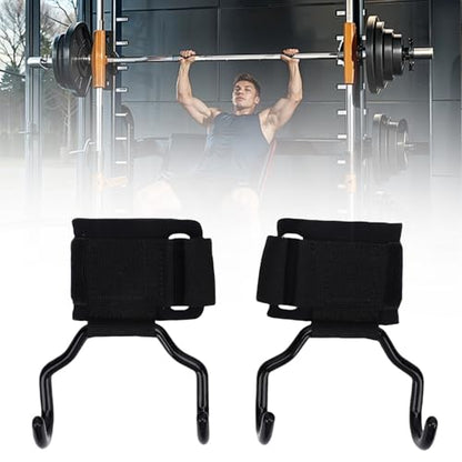 Greensen Adjustable Weight Lifting Hooks with Non-Slip Rubber Grip, Heavy-Duty Wrist Straps for Strength Training & Pull-Ups, 330 lbs Capacity