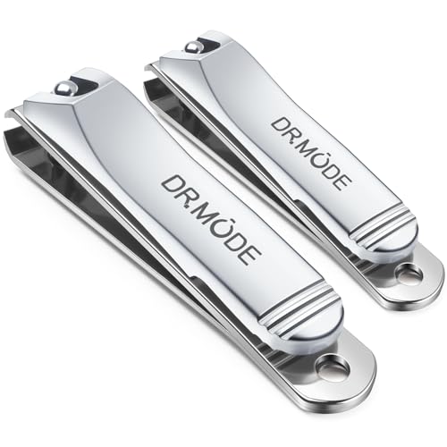 DRMODE Finger Nail Clippers Adult, 2 Pack Large & Small Nail Clippers Set for Men Wome Fingernail Toenail, Stainless Steel Sharp Toenail Clippers Travel Nail Cutter Timmer with Case | Large Small Fingernail Toenail Clipper, Stainless Steel Sharp Toenail C