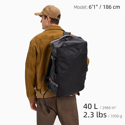 Utility Duffle Bag 40L, Convertible Backpack for Travel, Gym & Commute, Water Repellent - color: Black Stealth