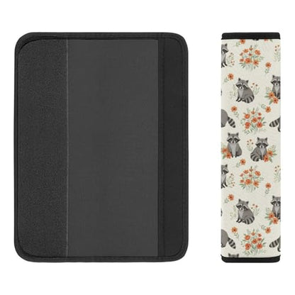 1 Pair Soft Padded Seat Belt Cover for Child, Most Cars, Flower Animal Raccoon Shoulder Harness Cover, Neck and Shoulder Support - color: Pattern 1127
