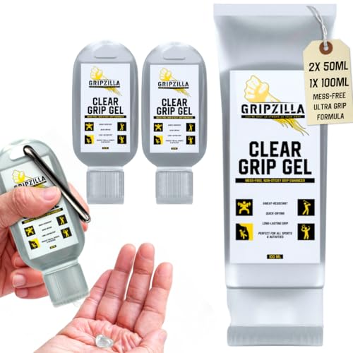 GRIPZILLA Liquid Chalk Kit Gym Chalk for Weight Lifting, Rock Climbing, Pole Grip, Bouldering, Powerlifting, Ball, Gymnastics, Sports, and Workout - Package May Vary - size: Clear Liquid Gel (50+50+100ml)