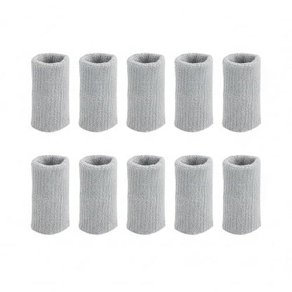 10-Pack Nylon Finger Sleeves for Basketball & Football, Snug Fit, Durable Sports Cover - color: Gray