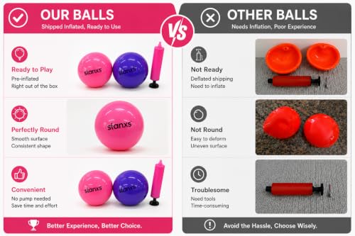 2 Pack Hip Flexor Release Ball Set, 4 Inch Myofascial Massage Balls for Psoas, Glutes, with Pump, Manual Ball for Pain Relief, Trigger Point Therapy, Muscle Recovery, Home & Gym Use