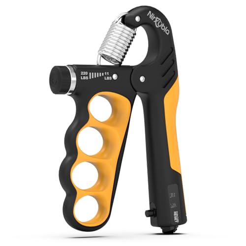 Hand Grip Strengthener Trainer Adjustable Resistance 11LBS-220LBS, Forearm Strengthener, Hand Squeezer With Mechanical Counter Multipurpose Grip for Muscle Building and Injury Recovery - color: Orange