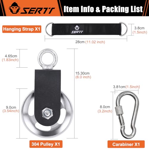 SERTT Cable Pulley Wheel for Home Gym Pulley System, Upgraded 90mm Aluminium Alloy Gym Pulley for Maximum 660LBS Load - color: Silver, style: [2 Pack]