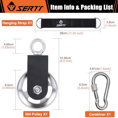 SERTT Cable Pulley Wheel for Home Gym Pulley System, Upgraded 90mm Aluminium Alloy Gym Pulley for Maximum 660LBS Load - color: Silver, style: [1 Pack]