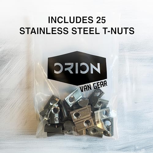 10 Series 1/4"-20 Stainless Steel Self Aligning Roll-in T-Nuts with Ball Spring (25-Pack) – 8020-Compatible T Slot Hardware for Aluminum Extrusion