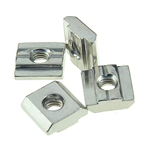 30Pcs 3030 Series T Sliding Nuts Hammer Nut Block Square Nuts M5 T Nuts for 3030 Aluminum Extrusion Profiles T Slot 8mm，for CNC Router Build Rail 3D Printer (m5)