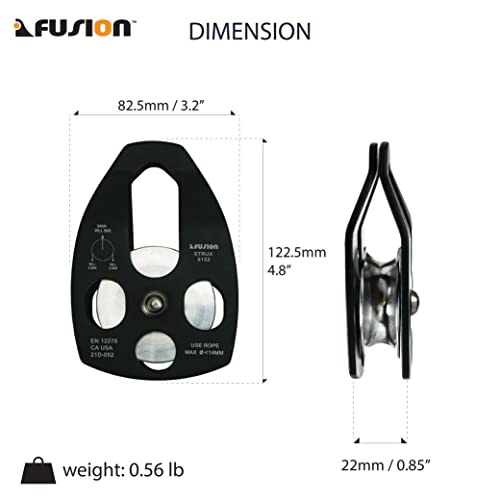 Fusion Climb Strux Aluminum Rescue Side Swing Pulley Blue 34KN… - color: Black