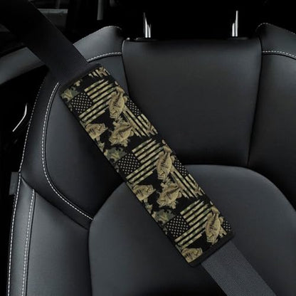 Soft Padded Car Seat Belt Pad for Elderly Support, Stroller Pushchair High Chair, 2 Pack Fish Camo Flag Shoulder Harness Cover Anti-Slip Pad - color: Pattern 527
