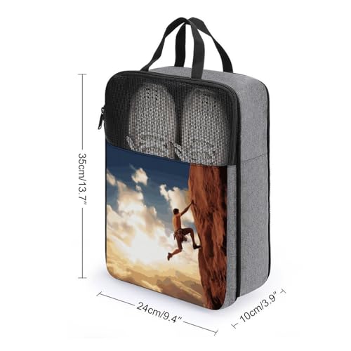 Rock Climbing Sports Shoe Bag with Zipper Closure,Storage Bags with Handle And Portable,Water-Resistant Shoe Pouch Travel Essentials