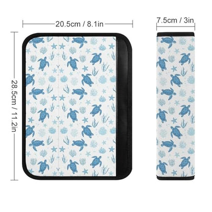 2 Pack Breathable Car Seat Straps Shoulder Pads for Elderly Support, All Vehicles, Blue Turtle Seat Belt Cushion, Neck and Shoulder Support - color: Pattern 462