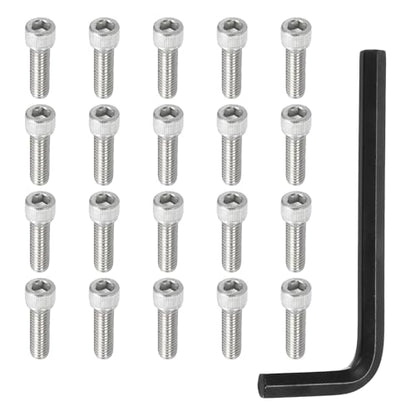 PATIKIL 3/8"-16 x 1-1/4" Socket Head Screws Cap Bolt, 10Pcs 304 Stainless Steel Hexagon Socket Screws with Hex Wrenches Full Thread for Road Bicycle Mountain Bike Auto, Silver/Black - color: Silver/Black, size: 3/8"-16 x 1-1/4"