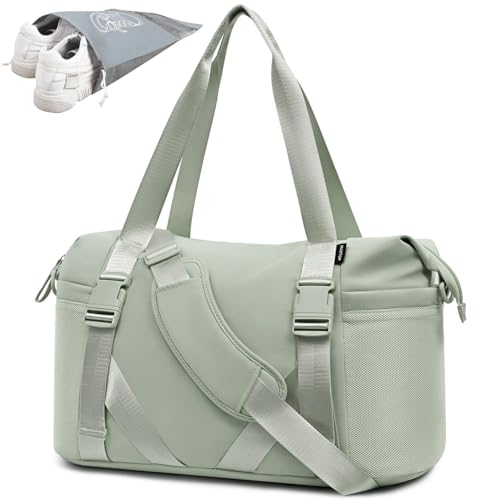 MAXTOP Women's Gym Yoga Duffle Bag with Shoe Pouch,Multi-Purpose Overnight Travel Bag for Gym,Work, Dance, Sports - color: Green
