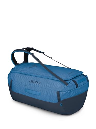 Osprey Transporter Lightweight Travel Duffel Bag - Extra Large Water Resistant Durable Gear Bag for Men and Women - color: Blue Flame/Nocturnal Blue, style: 120l