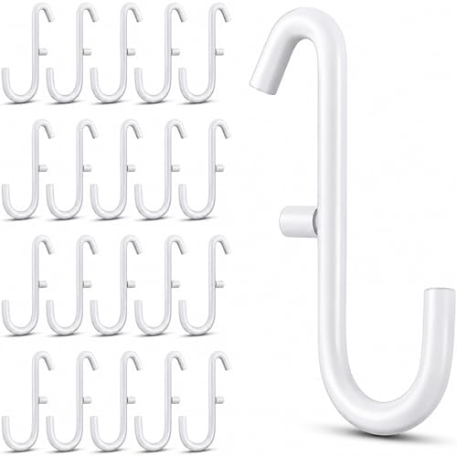 MorningRo 20 Pcs White Pegboard Hooks Pegboard Accessories Metal Storage Tool Keys Jewelry Utensils Hanging Organizer Compatible with IKEA Skadis for Home Office Indoor Supply - color: White